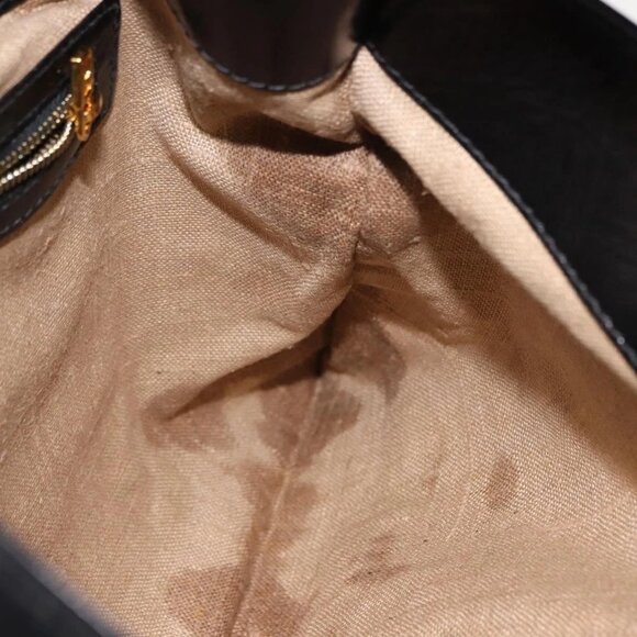 FENDI Shoulder Bag Nylon Black Gold Auth 148347 - Picture 12 of 16